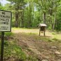 May 2025 - Flint Road: A closer look at the rear of the parking area showing the "No Motorized Vehicles Allowed” sign and the Kiosk.