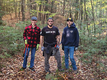 Candia Scout Troop 120 clearing trails at Deerfield Road Town Forest.