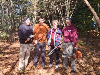 Candia Scout Troop 120 clearing trails at Deerfield Road Town Forest.