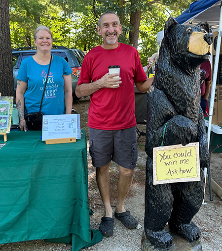 Carved bear raffled at 2025 Candia Old Home Day